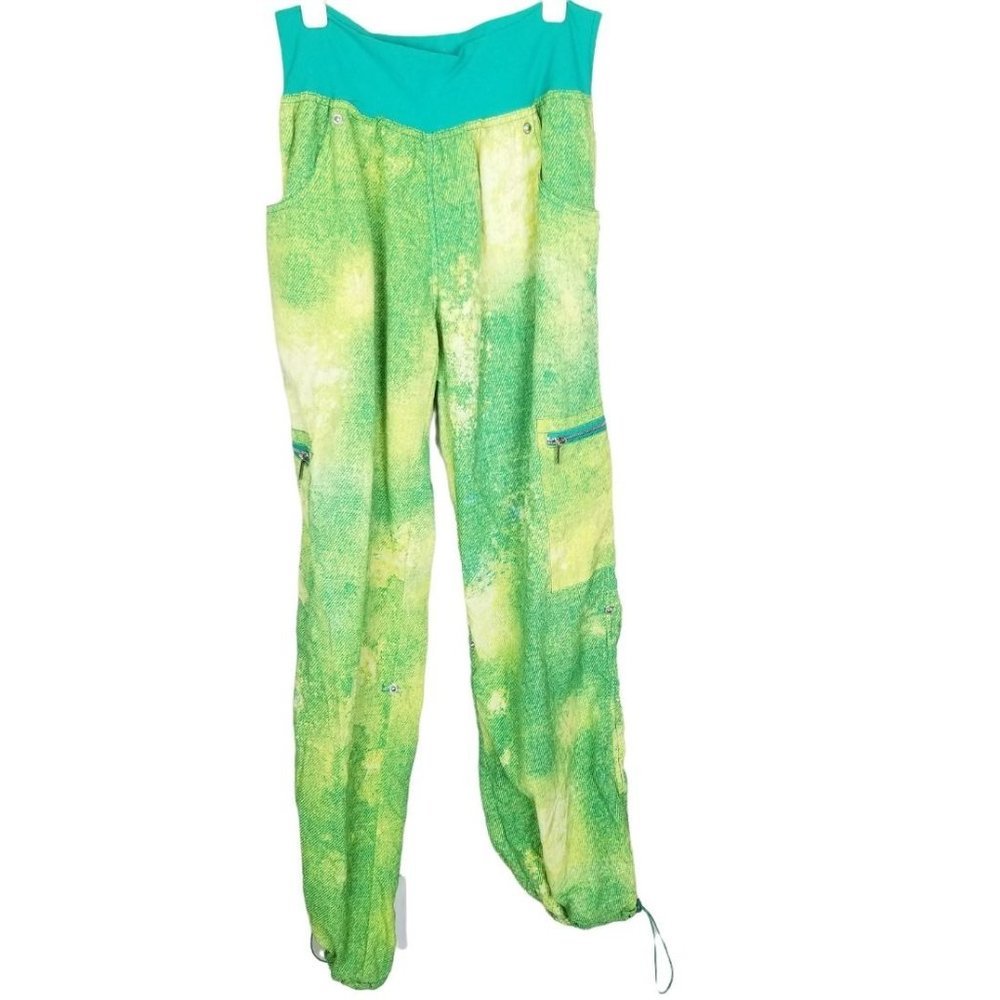 Zumba Fitness Womens XL Green Tie Dye Cargo Pants (Fits like Medium)